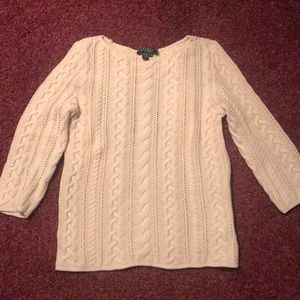 Women’s Lauren Ralph Lauren Petite cream sweater